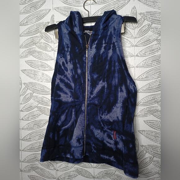 Hardtail Vest Zip Hoodie Tie Dye Blue Active Athleisure - Picture 7 of 7